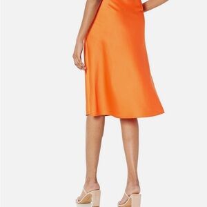 Elegant Orange A-Line Skirt